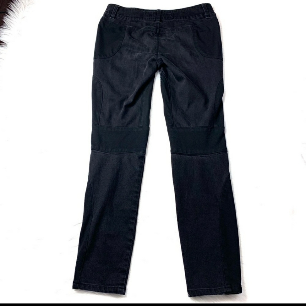 Karen Millen High Rise Black Skinny Moto Jeans - Picture 4 of 5